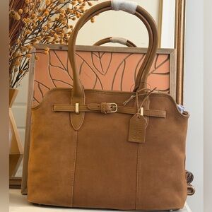 Mercer & Madison Brown Suede Tote